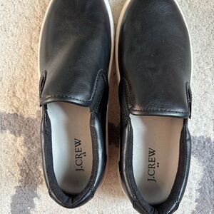 J. Crew Black Leather Loafers with Minimalist Design